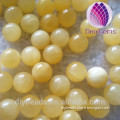 round yellow jade Beads 6mm 8mm 10mm semi precious gemstone loose beads half hole beads